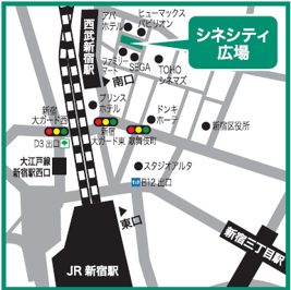 歌舞伎町シネシティ広場の地図