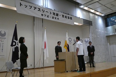 写真：第7期生 西結之介さんの決意表明の様子